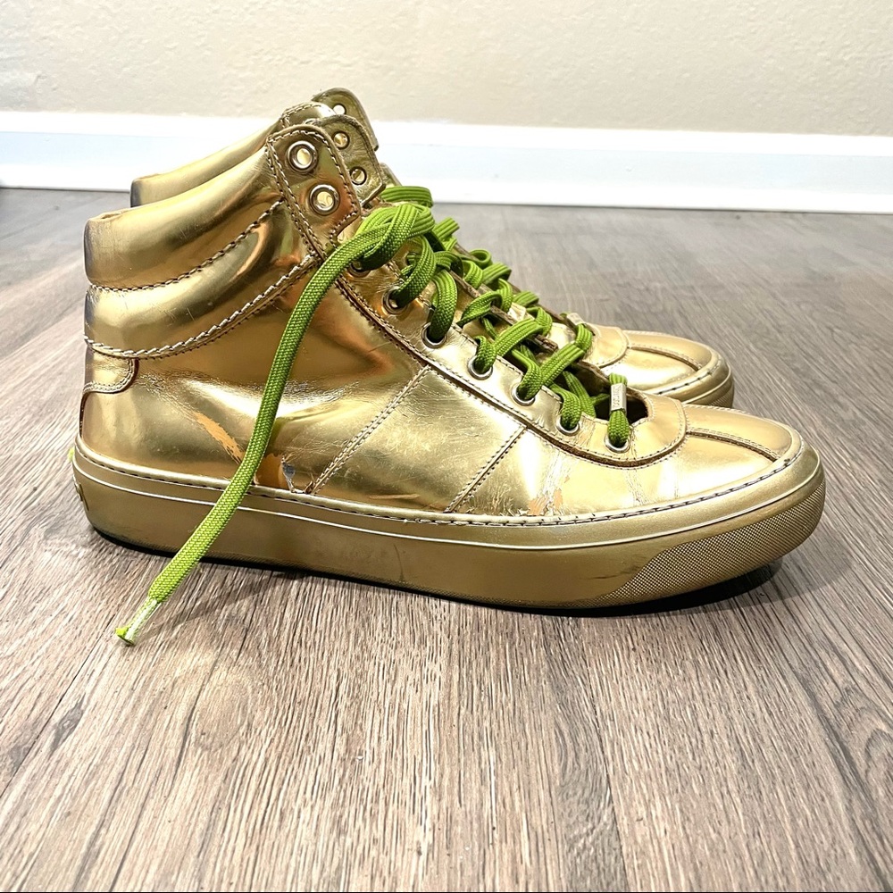 Jimmy Choo Belgravia gold metallic sneakers
